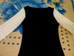 Black Dress with Sheer Sleeves