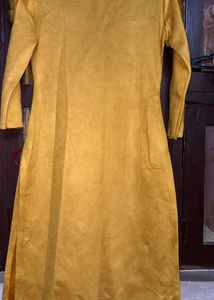 Stylish Mustard velvet Kurti🌼
