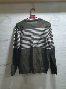 Striped Olive Green Pullover