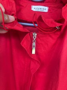Red Casual Coat