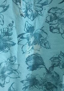 Sea Blue Floral Print Men&#39;s  T Shirt