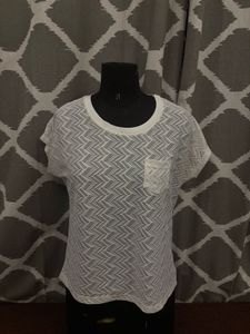 White Sheer Pocket Tee