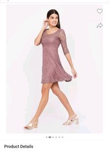 GINGER 👗Pastel Pink lace A-line Dress 👗