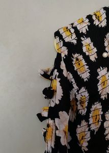High neck, Shoulder Cut Flared Top.
