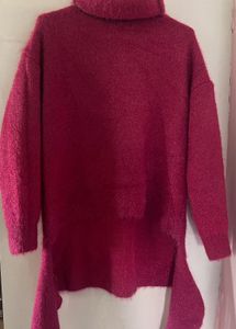 Magenta Colour High Neck Warm Sweater/Top