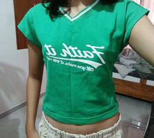 Green Crop Top