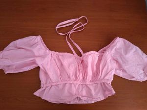 Cottage Core Pink Bustier Crop Top