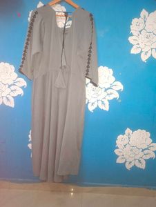 Elegant Grey Embroidered Kurta anarkali