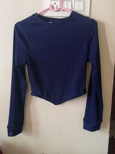 Navy Long Sleeve Top