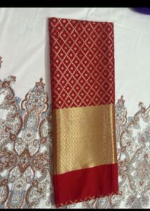 Pure Banarasi Red &amp; Gold Dupatta
