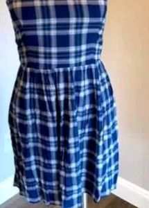 Plaid Strapless Dress