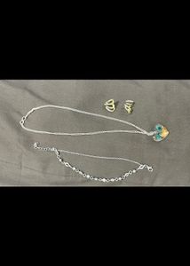 Heart Pendent With Earring &amp; Bracelet