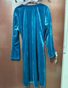 Elegant Blue Velvet Kurti