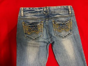 light-wash denim jeans