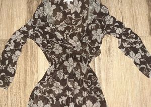 browm mesh top with lace detailing