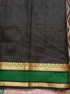 Elegant Black And Green Saree
