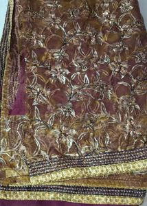 Beautiful Sequins Full Of Designs Net Saree