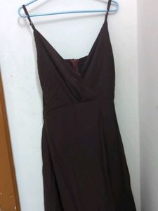Brown Spaghetti Strap Maxi Dress