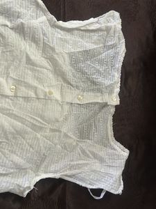 White Lace Trimmed Top
