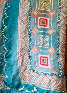 Green Cut Work Vintage Look Saree (New)