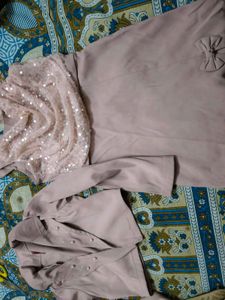 Cutecumber Party Wear Jacket Midi Dress For 7-8
