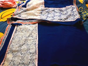 dark Navy Blue Saree For Women