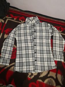 White Black Check Shirt