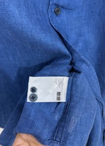 Blue Uniqlo Linen Shirt