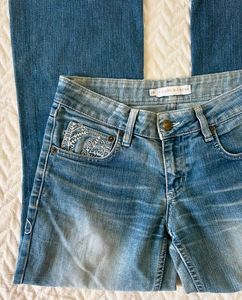 Thrift Bootcut Jeans With Embroidery 👖