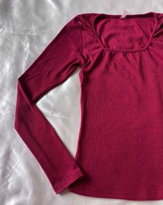 Maroon Full Sleeves Top