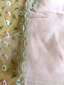 Brand New Net Peach Colour Saree