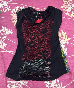 Multicolour Netted Back with Red Inner Top