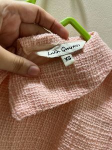 Pink Tweed Sleeveless Top