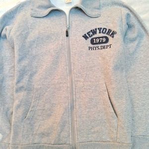 Vintage y2k grey Newyork Style Zip-Up Jacket