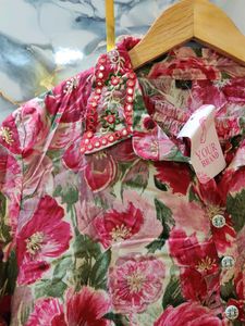 BRAND NEW Floral Print Co-ord Set with EMBROIDERY