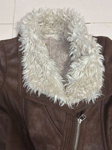 Brown Faux Fur Collar Jacket