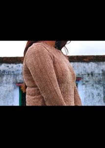 Brown Knit Top