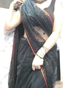 Elegant Black Net Saree (katrina inspired)