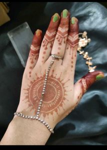 Hand Bracelet With Attached Ring