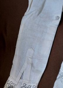 White Embroderied Short Kurta For Boy
