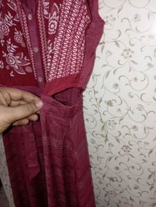 Indya A Line V Neck Kurta Cum Dress