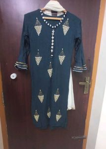 Elegant Teal Embroidered Kurta Set