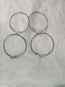 Silver Hoop Earrings (Set of 2)