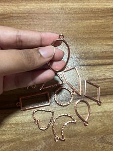 Rose Gold Resin Open Necklace Charm