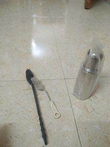Bottle Cleaning Brush And Steel Bottl