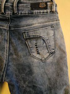 Distressed Denim Capris