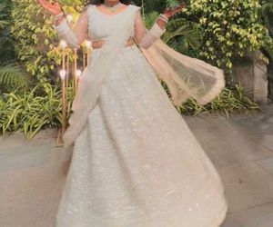 Elegant White Embellished Lehenga Choli