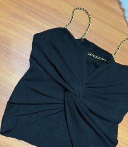 Twisted Noir Knit Top