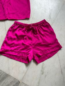 Hot Pink Silk Pajama Set