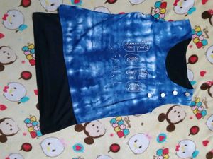 Blue Tie-Dye Sleeveless Top